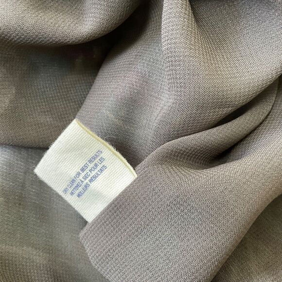 Anthropologie Maeve Grey Ruffle Silk Paisley Sleeveless Dress sz. 0 mixed media - Picture 9 of 10